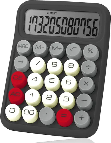 Vista 18 de Mr. Pen - Calculadora con interruptor mecánico, 12 dígitos, pantalla LCD grande, calculadora azul con botones grandes, suministros para el regreso