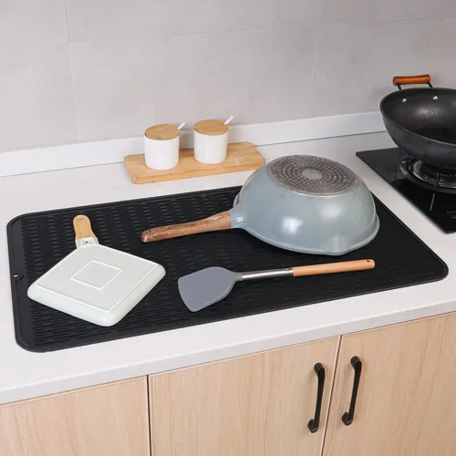 Vista 299 de MicoYang Alfombrilla de Silicona para Secar Platos de Múltiples Usos, Fácil de Limpiar, Ecológica, Alfombrilla de Silicona Resistente al Calor