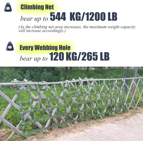 Vista 3 de Red de escalada para niños, obstáculos al aire libre, red de carga para escalera ninja, gimnasios de la selva, columpio, campo de obstáculos