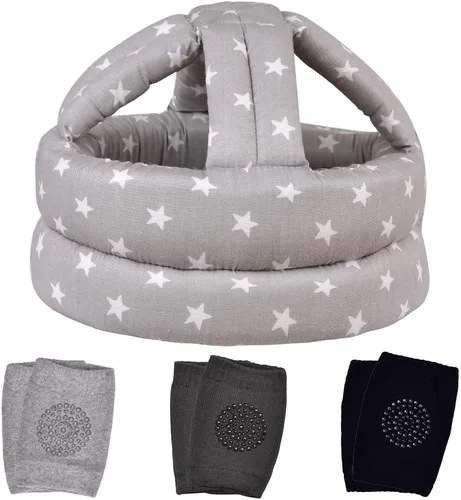 TORASO Baby Helmet & Baby Knee Pads for Crawling,Infant Helmet & Walking Baby Helmet，for Age 6-36 Months(B+3)