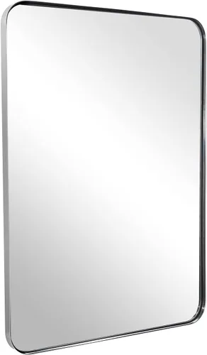 Vista 55 de ANDY STAR Espejo de baño negro, espejo rectangular de esquina redondeada de 24 x 40 pulgadas, espejo de tocador de baño con marco de metal moderno