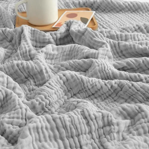 Vista 23 de EMME - Mantas de muselina 100 % algodón, para bebé, de 47 pulgadas x 47 pulgadas, de 6 capas, suave y ligera, de gasa transpirable, para todas