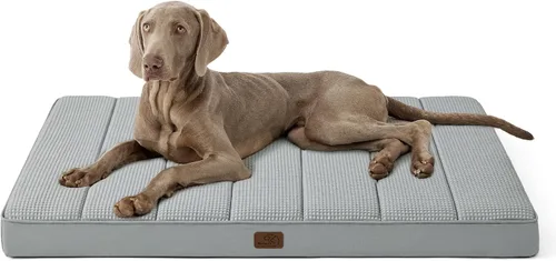 Vista 35 de Bedsure - Cama grande para perros para jaula - Camas planas y cómodas para mascotas con funda extraíble y lavable, alfombrilla ortopédica de espuma