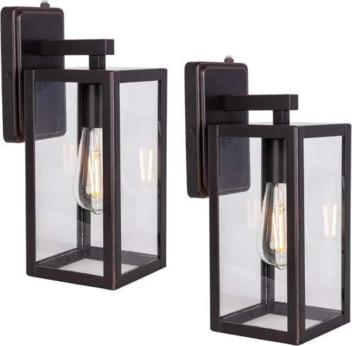 Vista 11 de LIT-PaTH Farol de pared para exteriores del atardecer al amanecer, aplique de pared como accesorio de iluminación de porche, base mediana E26 máximo