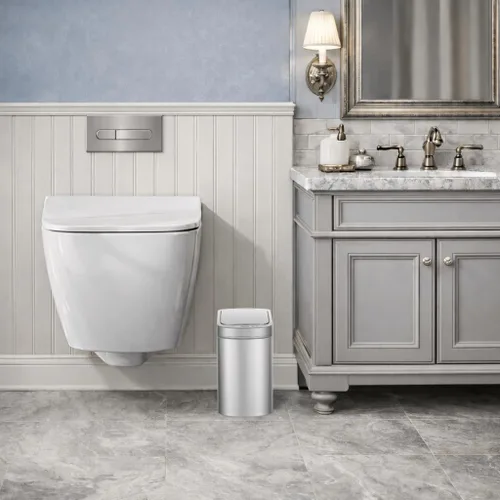 Vista 2 de Ninestars Cubo de Basura Automático con Sensor de Movimiento para Baño, Cubo de Basura de Apertura Inteligente de 1.8 Galones para Baño, Dormitorio