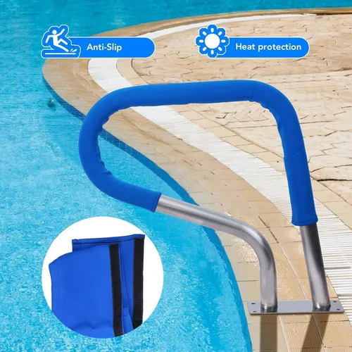 Vista 6 de Barandilla para piscina, barandilla de escalera de acero inoxidable 304 a prueba de óxido, capacidad de carga de 250 libras, barandilla para piscina