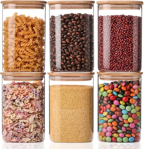 Vista 10 de YUNCANG Tarros de almacenamiento de vidrio, PAQUETE DE 2 - 108oz/3200ml Recipientes de almacenamiento de alimentos de vidrio transparente con tapa