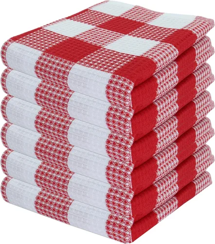 Vista 25 de PurpleEssences Trapos de cocina a cuadros con tejido de gofre, 100% algodón, 12 x 12 pulgadas, suaves, absorbentes, de secado rápido, trapos