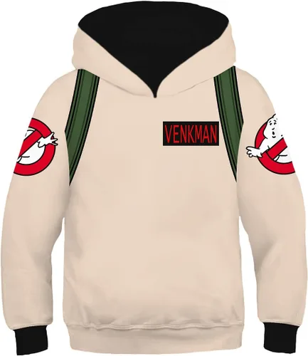 Meicogo Sudadera con capucha Venkman para niños, sudadera con capucha y cremallera impresa en 3D