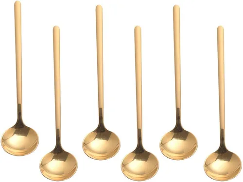 Vista 3 de SWEEJAR Juego de té de porcelana y cucharas de café expreso de acero inoxidable 18/10