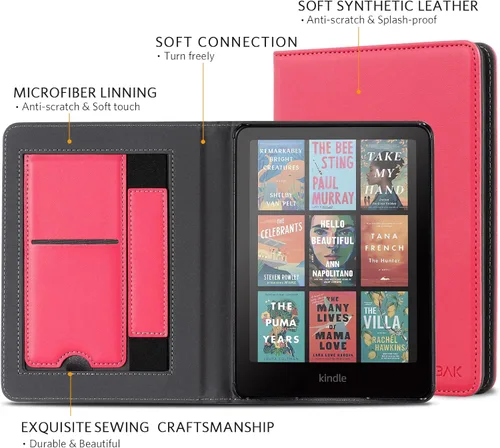 Vista 191 de CoBak Funda inteligente para Kindle Paperwhite de 6.8" de 11ª generación 2021 con función de encendido automático, ligera, delgada, de piel **Salvia