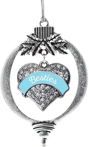 Vista 67 de Inspired Silver Adornos festivos de dije de corazón pave de plata con circonitas cúbicas