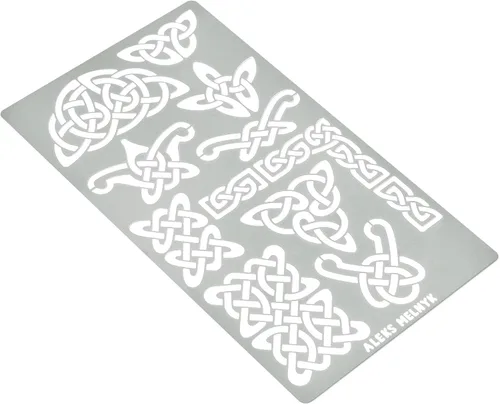 Vista 4 de Aleks Melnyk No.37 Metal Journal Stencils, Pyrography Celtic Patterns, Nudo celta, Plantillas vikingas, Plantillas de leña, Tallado de madera