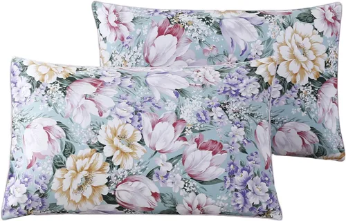 Vista 17 de WINLIFE Juego de 2 fundas de almohada de algodón 100%, tamaño estándar, de fibras largas, 20×26 pulgadas, fundas de almohada frescas, transpirables