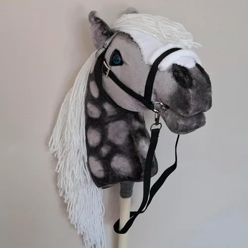 Vista 4 de Caballo de Juguete Tordo A3 con Palo para Niños Juguete de Caballo en Palo