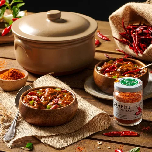 Vista 5 de Gourmanity Piment d'Espelette - Pimienta en polvo de vasca, Francia, aromática y ahumada con calor suave, condimento de chile rojo secado al sol