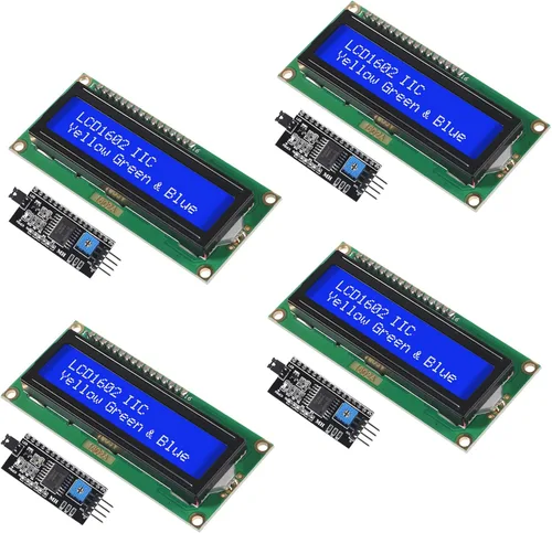 4 unids LCD1602 1602 módulo LCD pantalla azul 16x2 carácter pantalla LCD con IIC I2C interfaz serie adaptador módulo