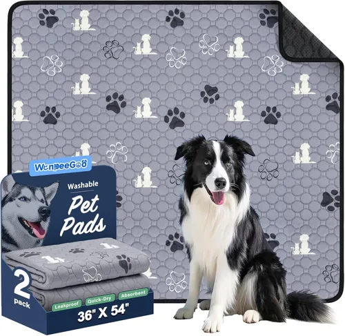 Vista 8 de WanpeeGoo Almohadillas lavables para orina para perros, paquete de 4 almohadillas absorbentes reutilizables para entrenamiento de perros