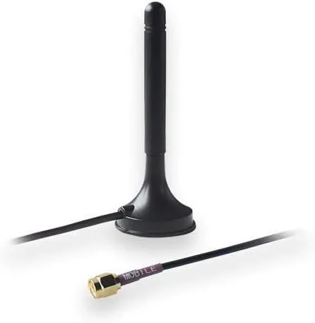 PR1KS210 Antena móvil | Magnética | SMA macho | 1 dBi | Cable de 9.8 ft | 699–868/1850–2690 MHz (paquete de 10)