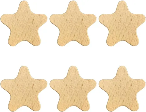 Vista 10 de 6 pomos de madera para gabinetes de animales, tiradores decorativos de madera con tornillos, manijas de muebles con forma de cabeza de oso