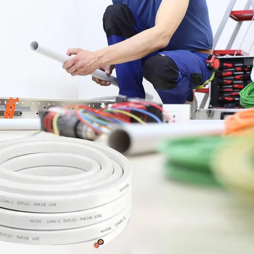 Vista 5 de Cable marino de calibre 2, cable dúplex de grado marino, cable eléctrico de cobre estañado de 2 AWG 5 pies para uso al aire libre en barcos