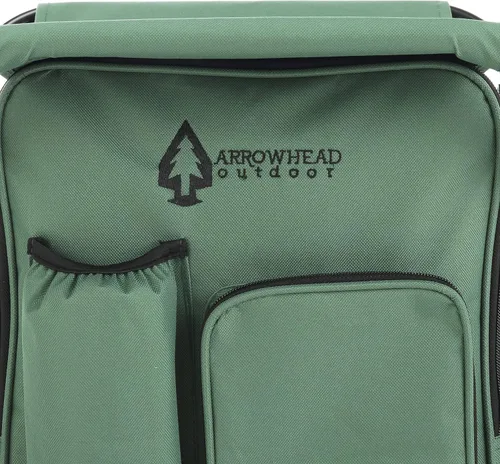 Vista 8 de Arrowhead Outdoor Silla de campamento compacta multifunción 3 en 1: mochila, taburete y enfriador aislado, con soporte para botellas y bolsa