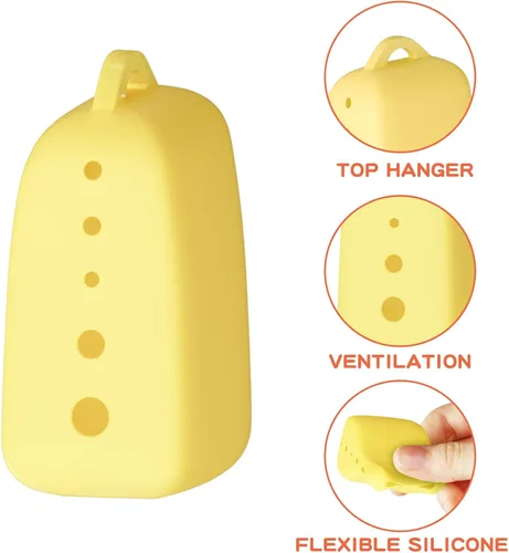 Vista 2 de Paquete de 5 fundas para cepillos de dientes, tapas de silicona para cepillos de dientes eléctricos y manuales, esenciales de viaje