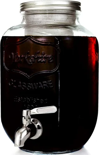 Vista 9 de Cafetera de infusión fría de 1 cuarto, jarra de vidrio con sistema de infusión fría con filtro extraíble