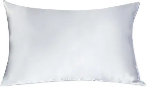 Vista 2 de MANSPHIL Funda de almohada de seda de morera 6A estándar gris para cabello y piel, suave y refrescante, 22 momme fundas de almohada 100% seda