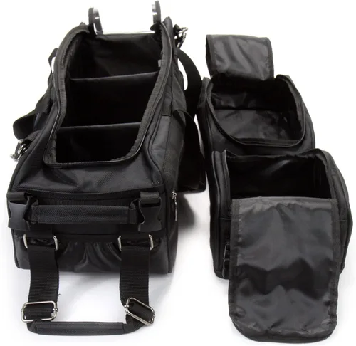 Vista 5 de Carro de torneo de bolos de lujo para 3 bolas con zapatero y bolsa de accesorios desmontables