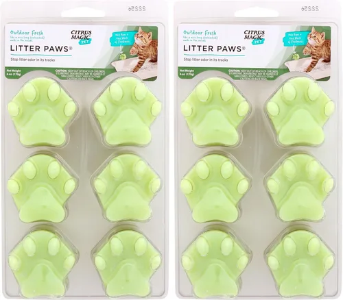 Vista 10 de Citrus Magic Eliminador de Olores para Mascotas Litter Paws, Brisa Oceánica, Paquete de 6
