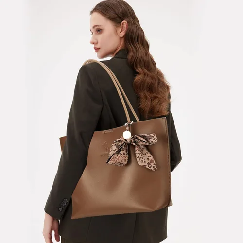 Vista 7 de Marengo Soft Leather Tote Bag for Woman Shoulder Bag Satchel Handbag Purchse Set