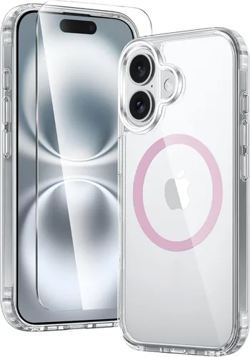 Vista 281 de FNTCASE para iPhone Air Case Clear: Fundas magnéticas para teléfono con protector de pantalla a prueba de caídas, compatibles con Magsafe, delgadas