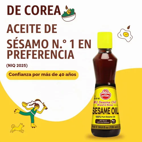 Vista 7 de OTOKI 100% Puro Aceite de Sésamo Tostado Premium, Tostado a la Perfección, Aceite al Estilo Tradicional Coreano, 500ml (16.90 fl oz)
