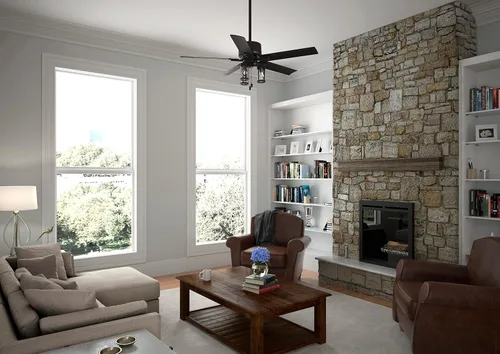 Vista 4 de Hunter Fan Company 51689 Lawndale - Ventilador de techo, color negro mate