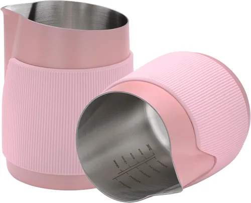 Vista 9 de Normcore Jarra de espuma de leche sin asa, jarra de leche 15.2 oz, taza vaporizadora de espuma de leche de acero inoxidable taza de espresso, pico