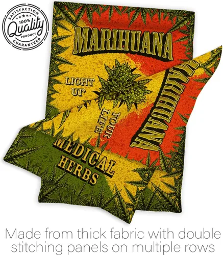 Vista 7 de Marihuana Burlap House Flag Set Novelty Trendy Decoration Banner Small Garden Yard Gift Double-Sided, Made in USA