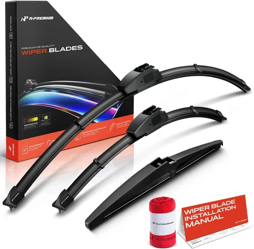 Vista 60 de A-Premium Juego de 3 limpiaparabrisas con indicador de desgaste y toalla, compatible con Dodge Nitro 2007-2011, juego de escobillas