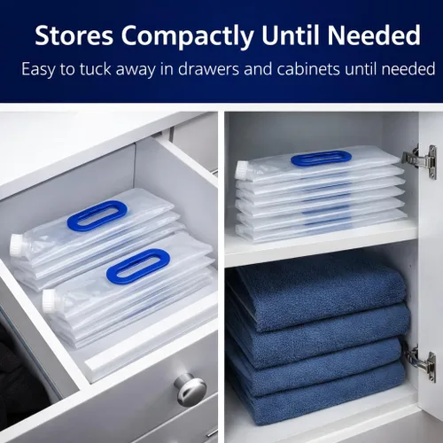 Vista 4 de WaterStorageCube Bolsa Contenedor de Agua Plegable Premium, sin BPA, de Plástico Transparente de Grado Alimenticio, Jarra de Almacenamiento