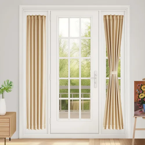 Vista 165 de Vatge - Cortinas laterales para ventana de puerta, cortinas para luz lateral de puerta frontal, 1 panel, 12 (ancho) x 72 (largo) pulgadas, aguamarina