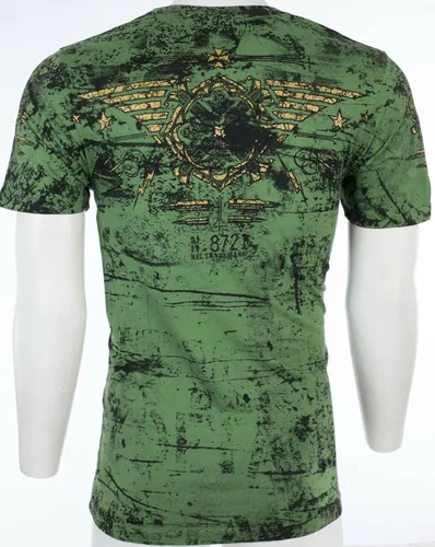 Vista 7 de Xtreme Couture by Affliction Camiseta para hombre Connect Eagle Wings Verde