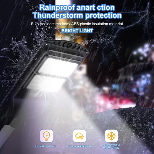 Vista 7 de Luces de calle solares, luces solares para exteriores, luz de seguridad solar, sensor de movimiento PIR, luces de seguridad del atardecer al