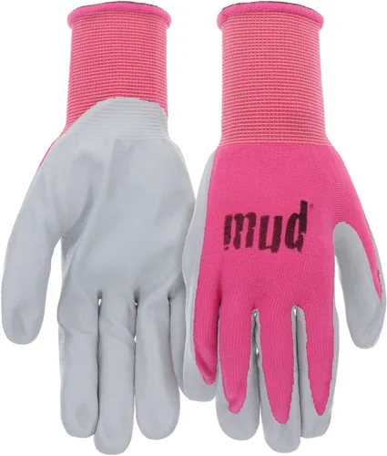 Vista 7 de Everyday Mud - Guantes de trabajo de palma de cuero sintético reforzado de alta destreza para mujer