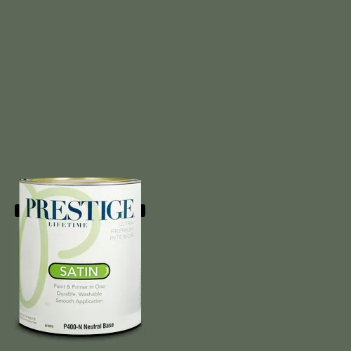 Vista 207 de Prestige Paints - Pintura exterior e imprimación en uno, 1 galón, plano, compatibilidad comparable con el color menta «Whipped Mint» de Behr