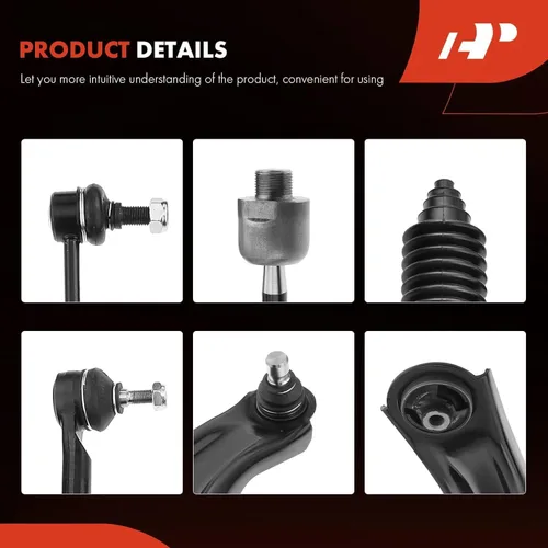 Vista 8 de A-Premium Kit de 10 piezas de suspensión delantera, brazo de control inferior delantero, extremo de barra de acoplamiento interior y exterior, barra
