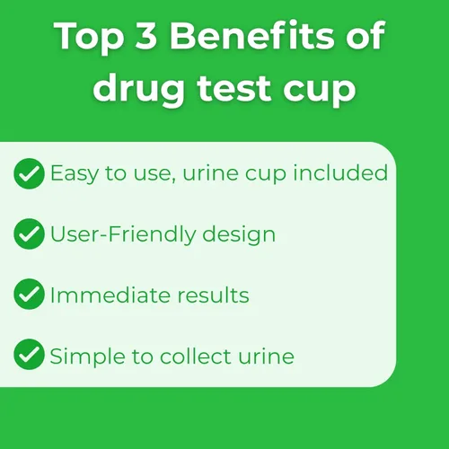 Vista 3 de Easy@Home Taza de prueba de drogas para AMP, COC, MET, OPI, THC, paquete de 2 pruebas de detección de orina multifármaco, resultado en 5 minutos