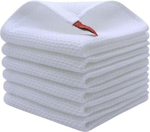 Vista 17 de Mia'sDream Trapos de cocina de algodón natural, trapos de cocina de tejido gofre, paños suaves para lavar platos, paños absorbentes de mano
