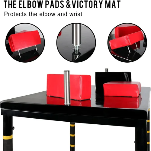 Vista 5 de INNOLIFE Mesa de batalla profesional de lucha con brazo con correa de muñeca, mesa de entrenamiento de competición para gimnasio en casa