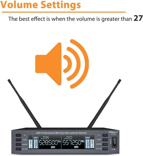 Vista 7 de Micrófono inalámbrico UHF - Micrófono de mano de 2 canales, escaneo automático, rango de 300 pies, amplificador PA, blindaje de señal, batería