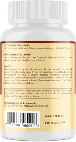 Vista 3 de Suplementos de colesterol con esteroles vegetales, niacina, arroz de levadura roja, bergamota, omega-3 y ajo - Fórmula de absorción avanzada - 90